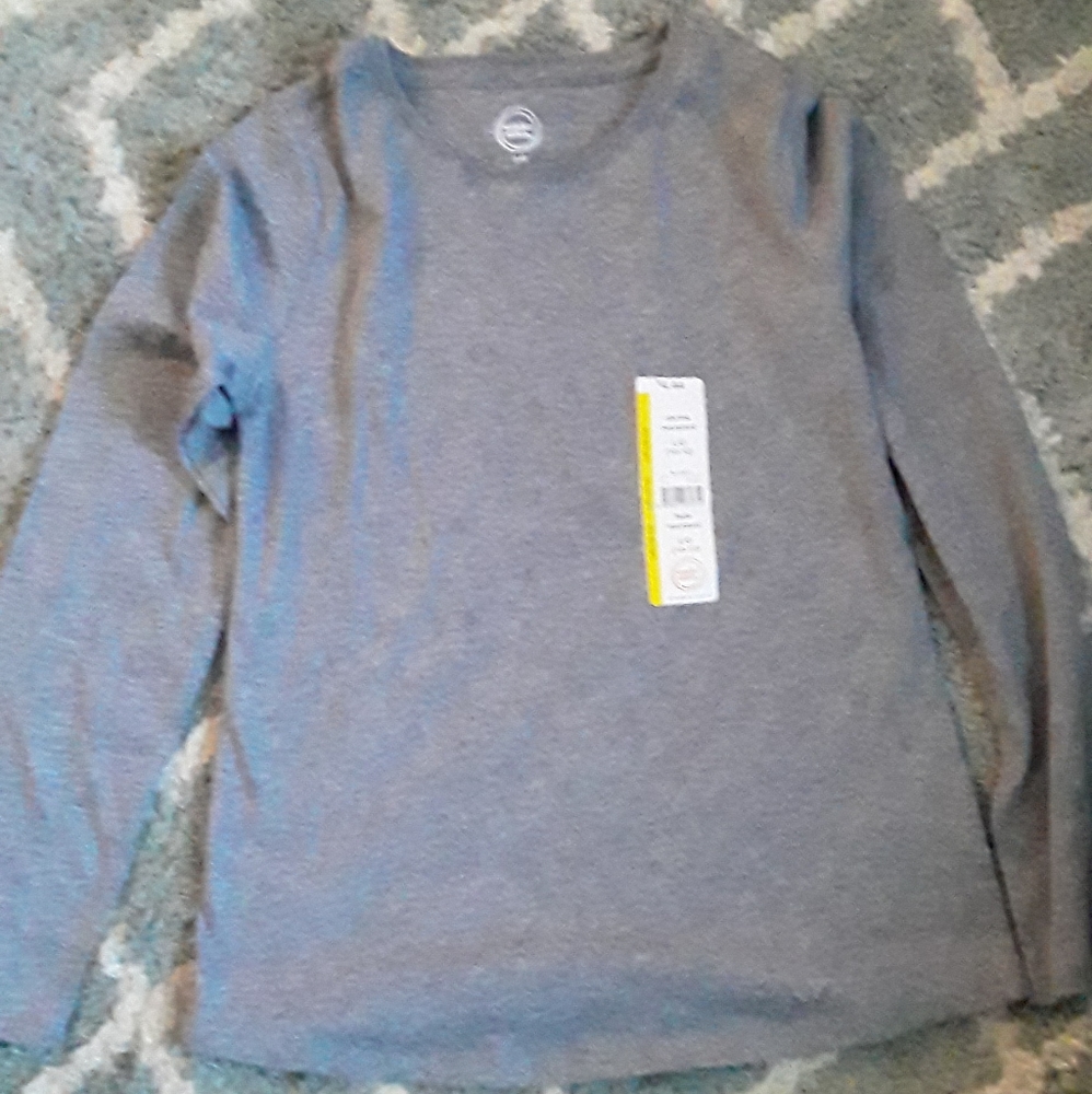Gray plain long sleeved shirt